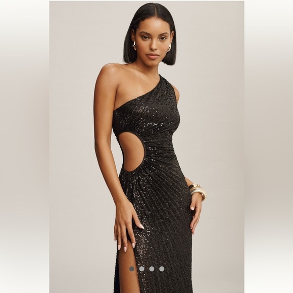 Anthropologie NWT Delfi Collective Sequin Solie
One-Shoulder Dress size L. - Picture 3 of 8